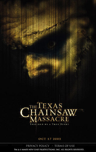 One sheet for Texas Chainsaw Massacre 2003